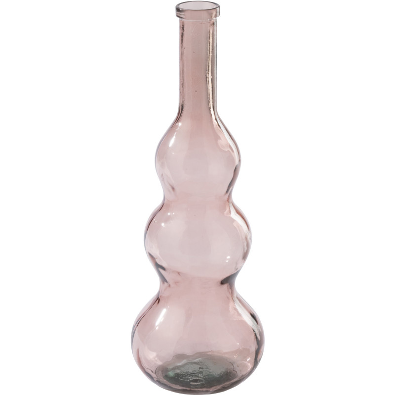 VASE VERRE ROSE SAUMON (26,5x26,5x75cm) 