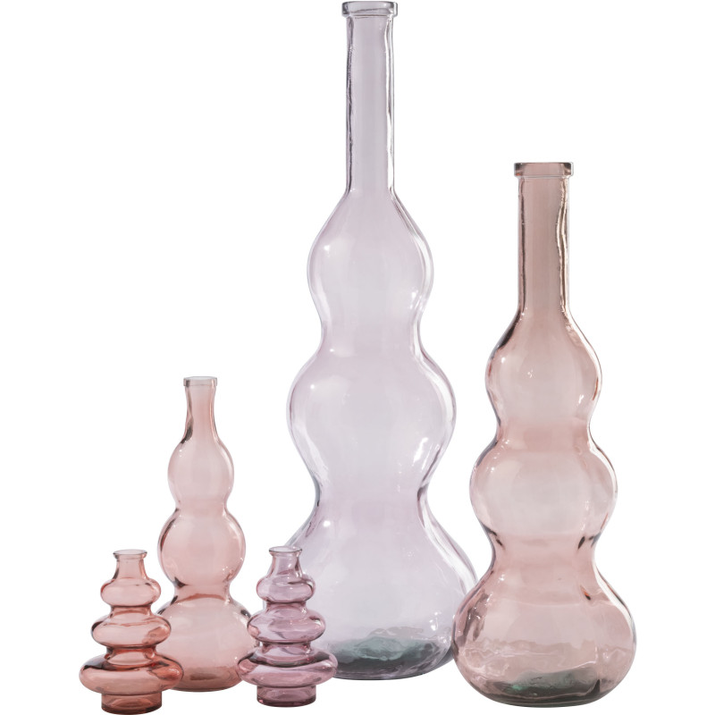 VASE VERRE ROSE CLAIR (33x33x100cm) 