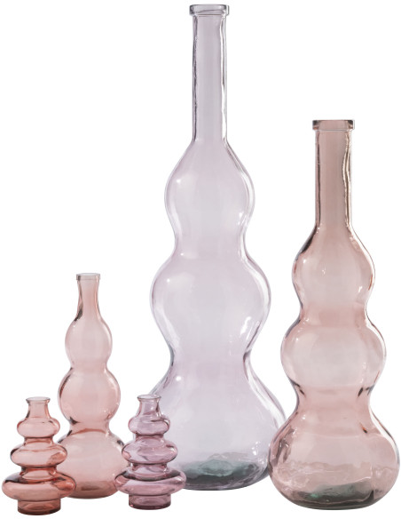 VASE VERRE ROSE CLAIR (33x33x100cm) 