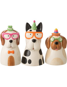 VASE CHIEN LUNET MIX ASS3 (12,5x12,5x22,5cm) 