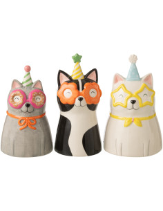 VASE CHAT LUNET CÉRAM MIX ASS3 (12,5x12x21cm) 