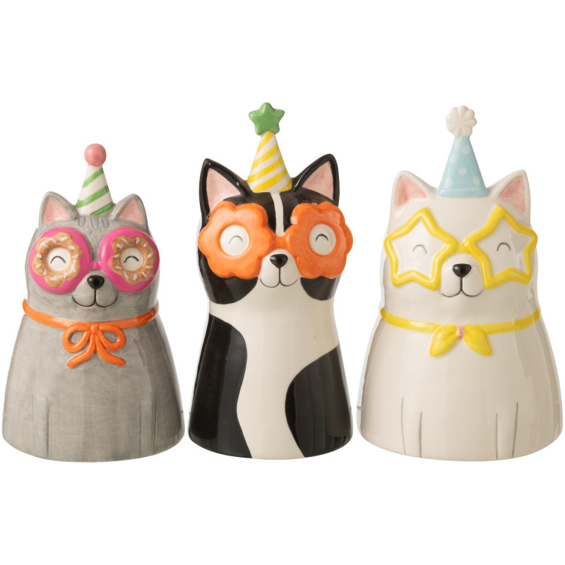 VASE CHAT LUNET CÉRAM MIX ASS3 (12,5x12x21cm) 