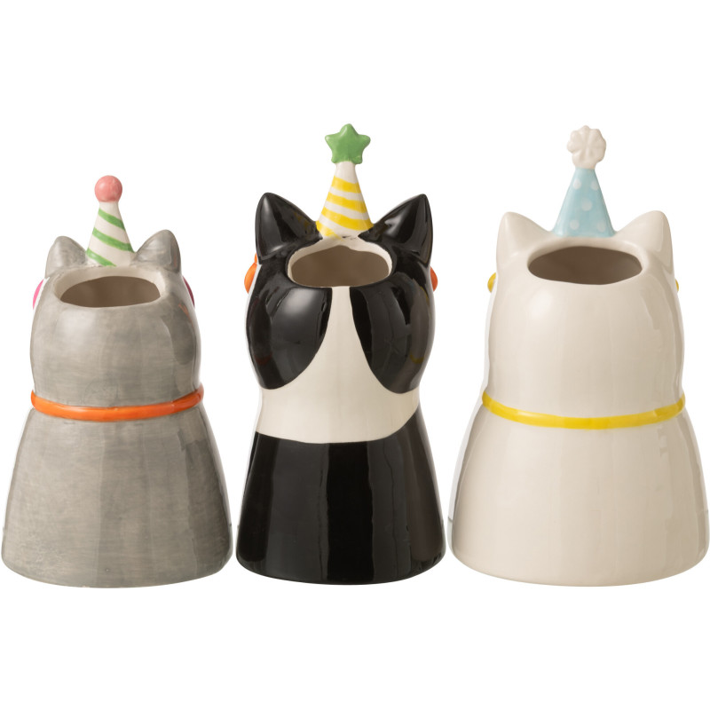 VASE CHAT LUNET CÉRAM MIX ASS3 (12,5x12x21cm) 