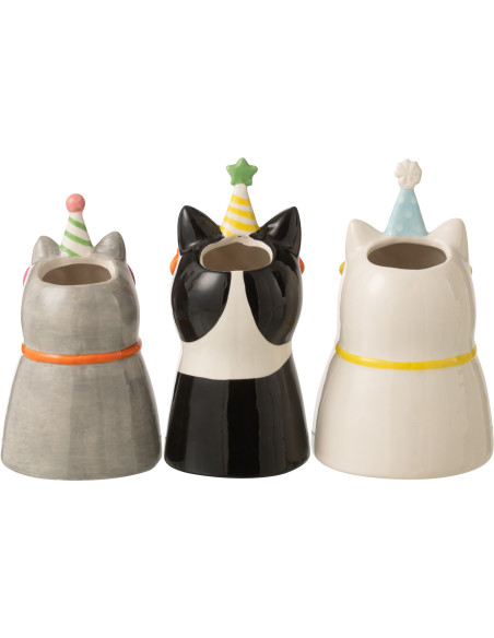 VASE CHAT LUNET CÉRAM MIX ASS3 (12,5x12x21cm) 