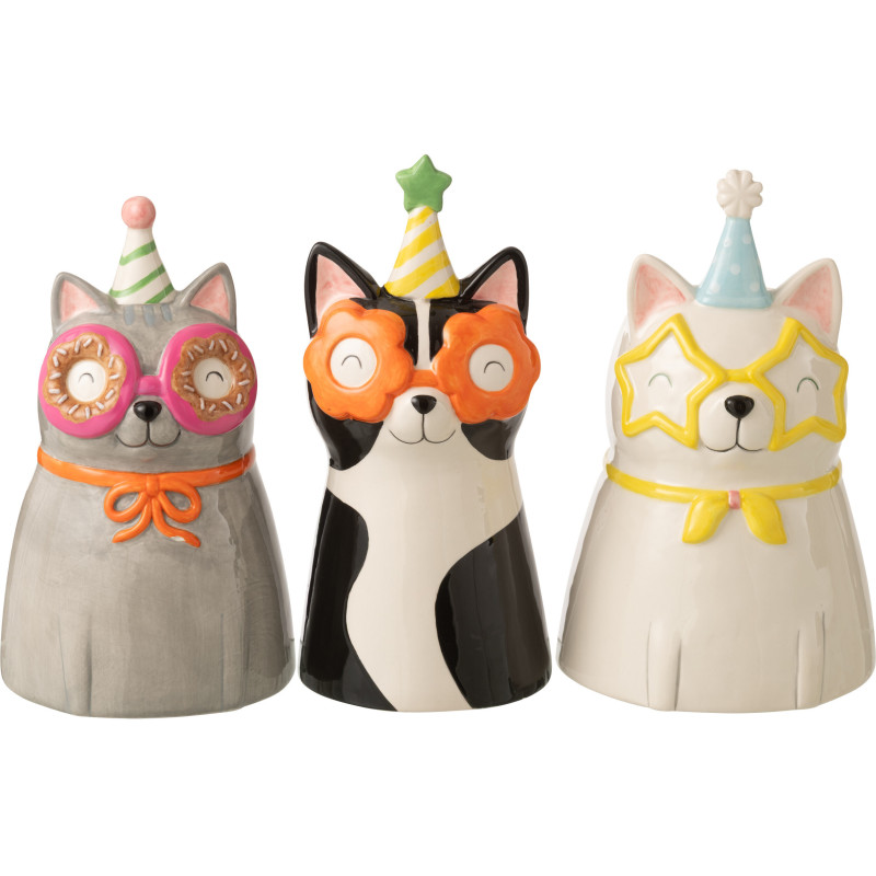 VASE CHAT LUNET CÉRAM MIX ASS3 (15,5x15x26cm) 