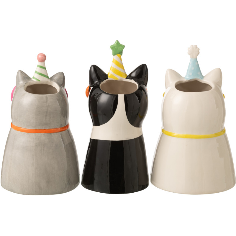 VASE CHAT LUNET CÉRAM MIX ASS3 (15,5x15x26cm) 