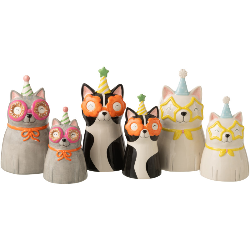 VASE CHAT LUNET CÉRAM MIX ASS3 (15,5x15x26cm) 