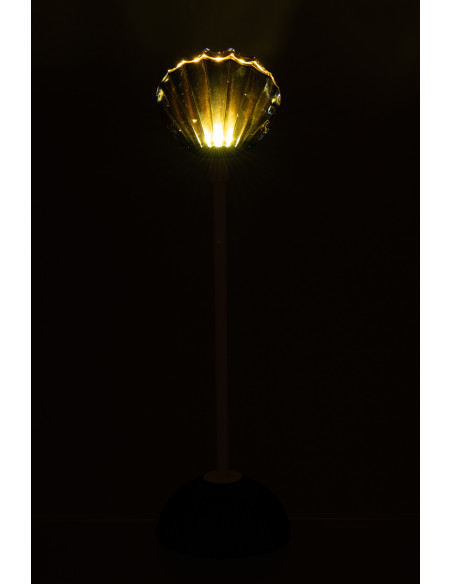 LAMPE LED SHELL FER BL/BLA M (9,5x9,5x37cm) 