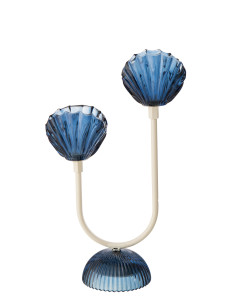 LAMPE LED SHELL FER BL/BLA L (20x10,5x32cm) 