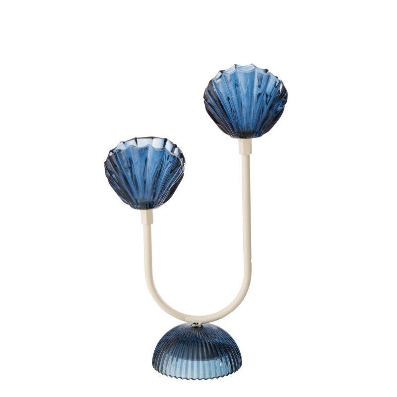 LAMPE LED SHELL FER BL/BLA L (20x10,5x32cm) 