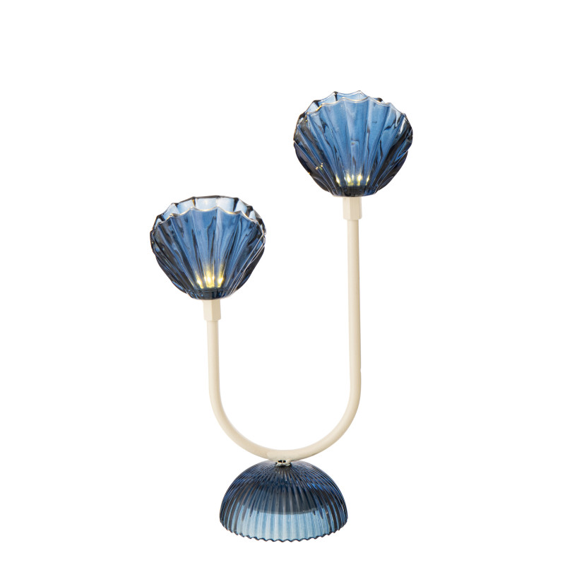 LAMPE LED SHELL FER BL/BLA L (20x10,5x32cm) 