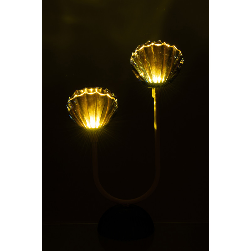 LAMPE LED SHELL FER BL/BLA L (20x10,5x32cm) 