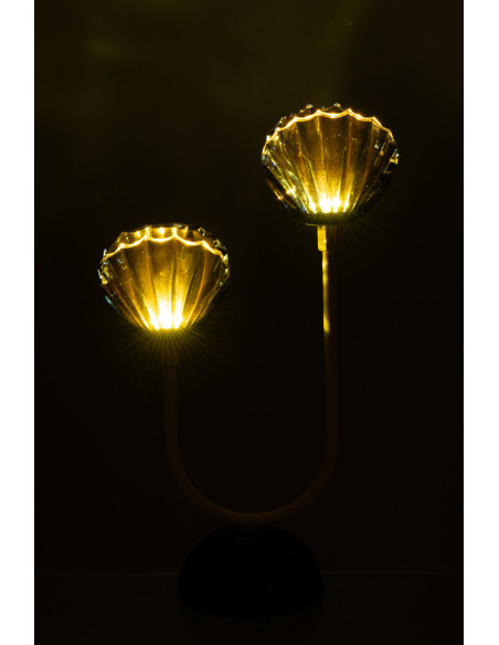 LAMPE LED SHELL FER BL/BLA L (20x10,5x32cm) 