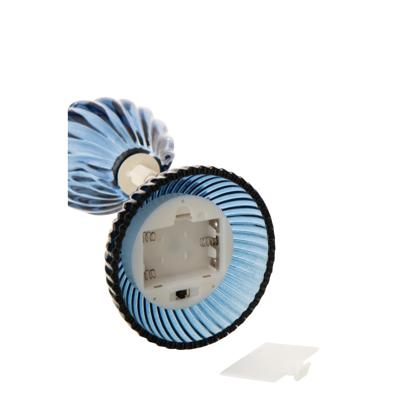 LAMPE LED SHELL FER BL/BLA L (20x10,5x32cm) 