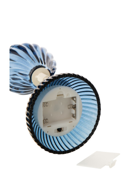 LAMPE LED SHELL FER BL/BLA L (20x10,5x32cm) 