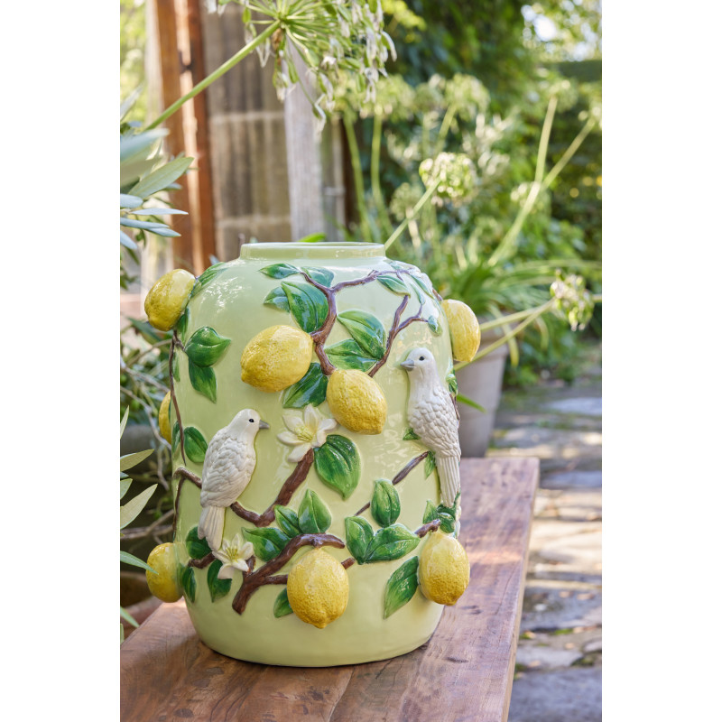 VASE OIS/CITRO CÉRAM VRT/JAU S (30x30x35,5cm) 