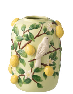 VASE OIS/CITRO CÉRAM VRT/JAU L (35x35x40,5cm) 