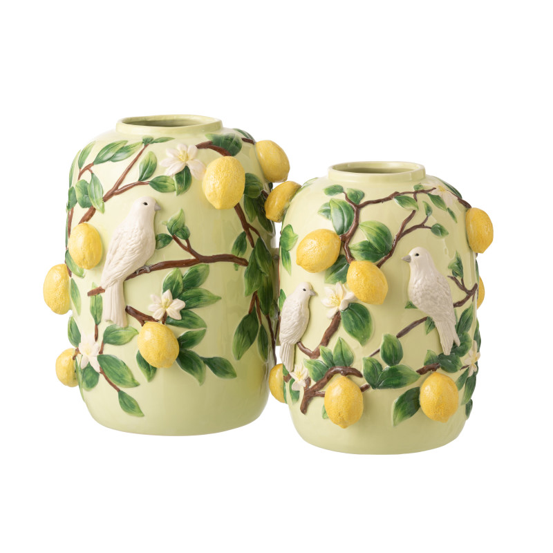VASE OIS/CITRO CÉRAM VRT/JAU L (35x35x40,5cm) 