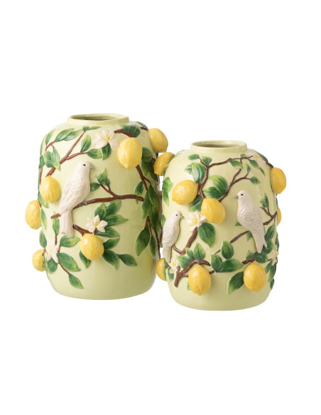 VASE OIS/CITRO CÉRAM VRT/JAU L (35x35x40,5cm) 