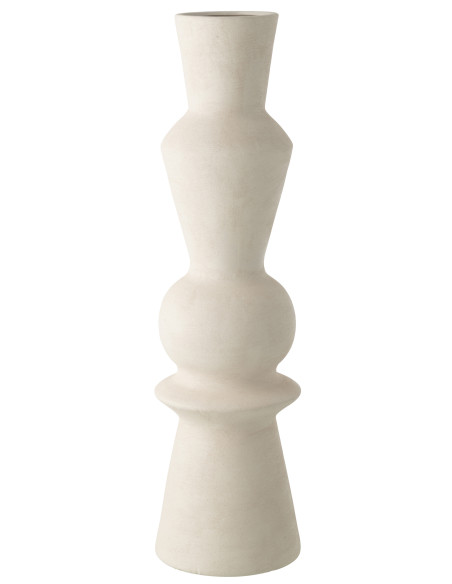 VASE BONNY CÉRAMIQUE BLANC (19,5x19,5x72cm) 