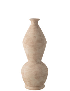 Vase extérieur design moderne Totem H 59 cm Céramique Beige Boris J-Line - 1