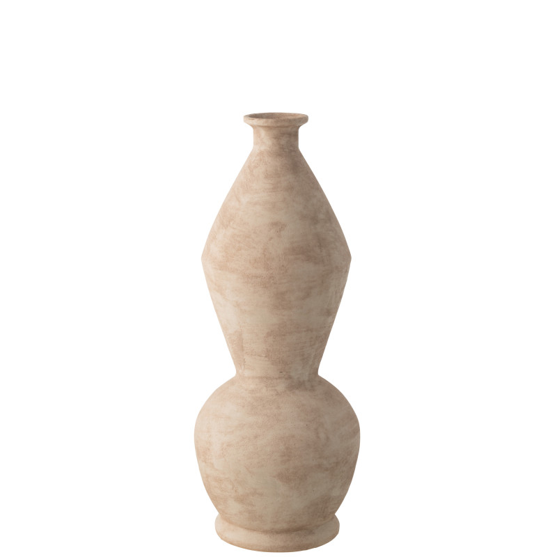 Vase extérieur design moderne Totem H 59 cm Céramique Beige Boris J-Line - 1