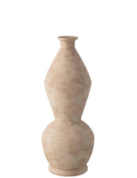Vase extérieur design moderne Totem H 59 cm Céramique Beige Boris J-Line - 1