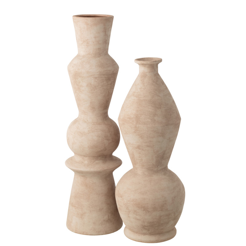 Vase extérieur design moderne Totem H 59 cm Céramique Beige Boris J-Line - 3