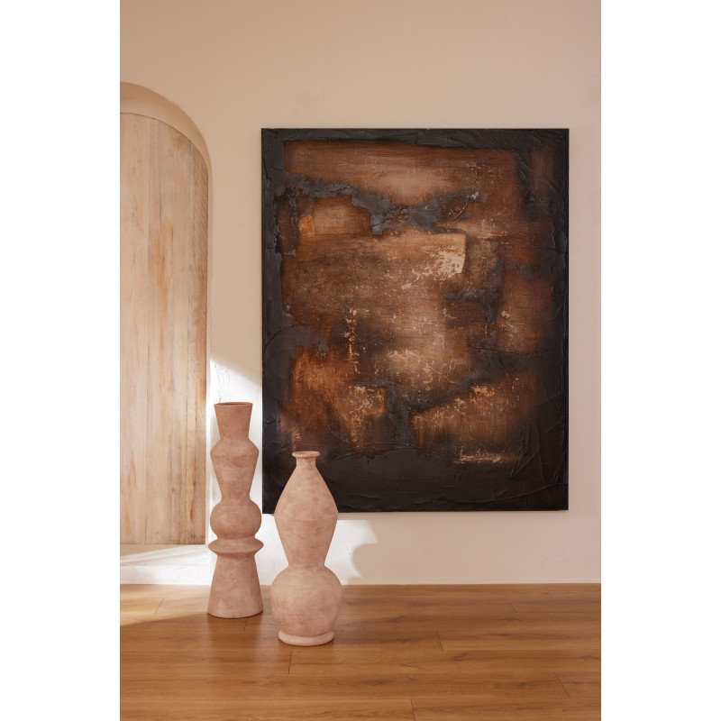 Vase extérieur design moderne Totem H 59 cm Céramique Beige Boris J-Line - 4