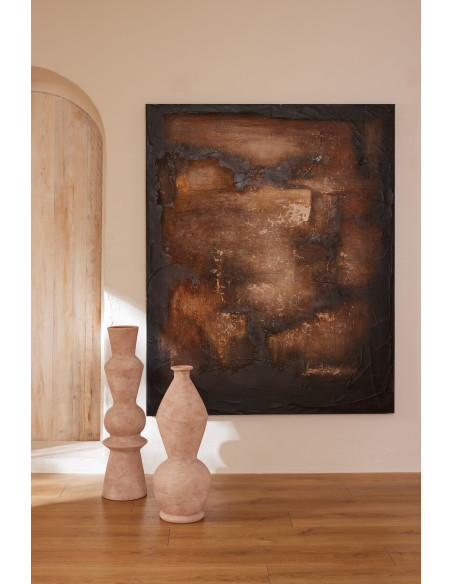 Vase extérieur design moderne Totem H 59 cm Céramique Beige Boris J-Line - 4