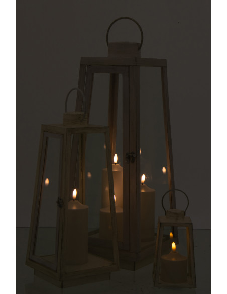 LANT + CANDLE LED VER BLA L (24x24x59cm) 
