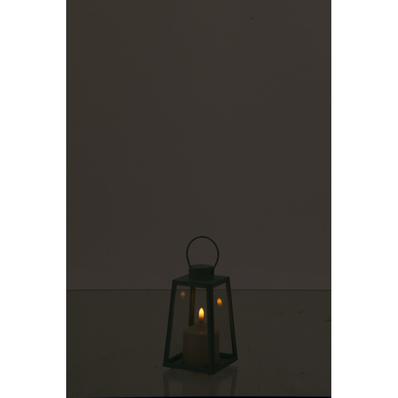 LANT + CANDLE LED VER TURQ S (10x10x17,5cm) 