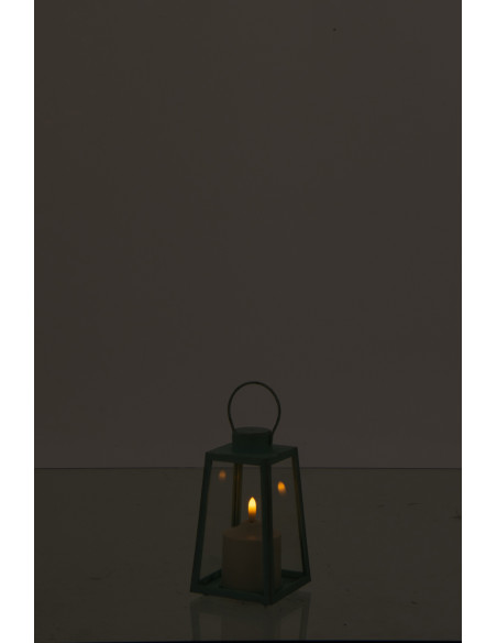 LANT + CANDLE LED VER TURQ S (10x10x17,5cm) 