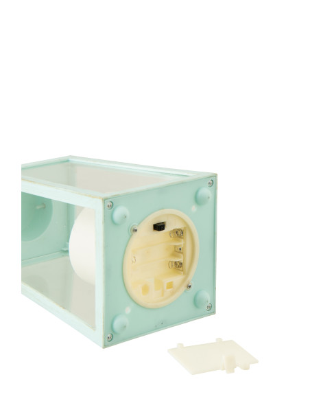 LANT + CANDLE LED VER TURQ S (10x10x17,5cm) 