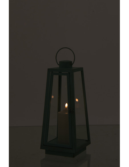 LANT + CANDLE LED VER TURQ M (17x17x40,5cm) 