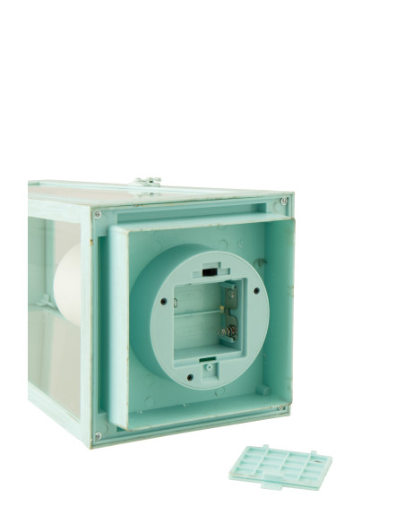 LANT + CANDLE LED VER TURQ M (17x17x40,5cm) 