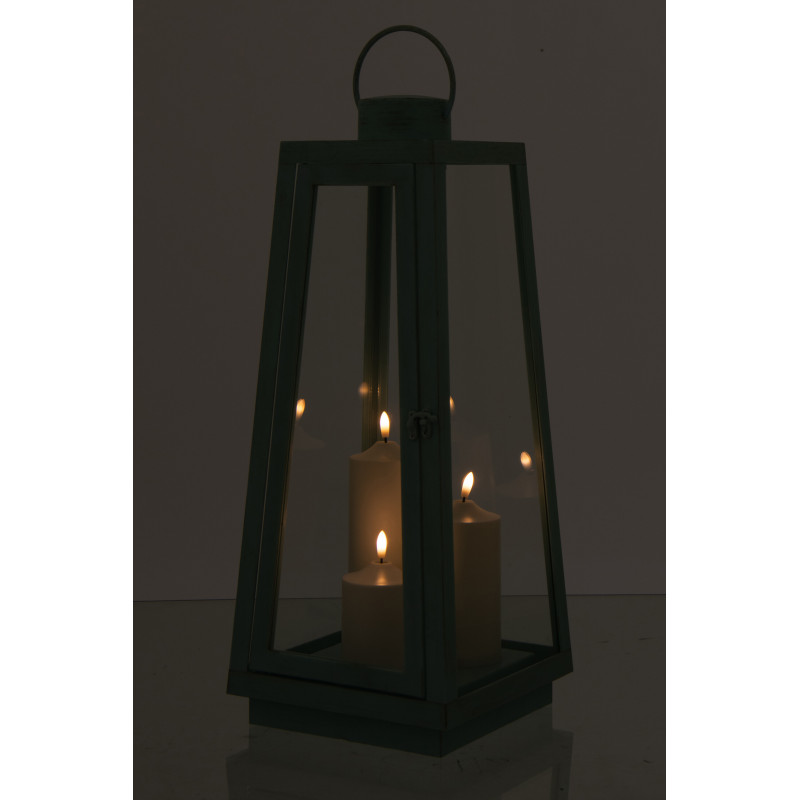 LANT + CANDLE LED VER TURQ L (24x24x59cm) 