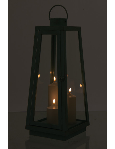 LANT + CANDLE LED VER TURQ L (24x24x59cm) 