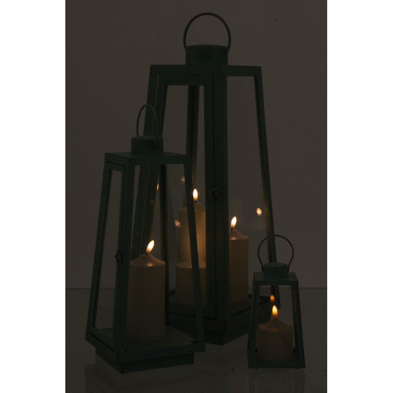 LANT + CANDLE LED VER TURQ L (24x24x59cm) 