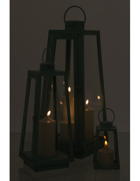 LANT + CANDLE LED VER TURQ L (24x24x59cm) 