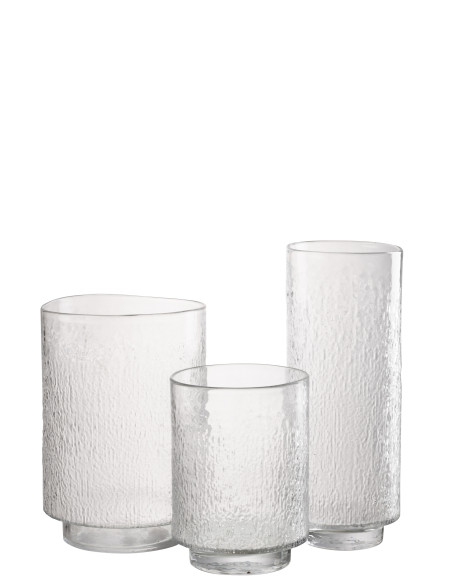 VASE CYLINDRE RELIEF VER TR L (14x14x36cm) 