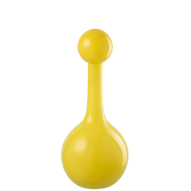 BOUTEILLE UBI VERRE JAUNE S (19,5x19,5x46cm) 