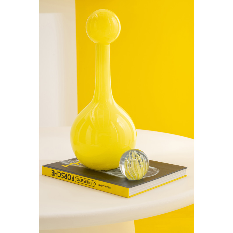 BOUTEILLE UBI VERRE JAUNE S (19,5x19,5x46cm) 