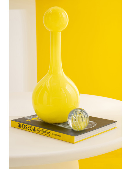 BOUTEILLE UBI VERRE JAUNE S (19,5x19,5x46cm) 