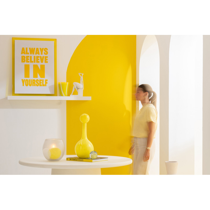 BOUTEILLE UBI VERRE JAUNE S (19,5x19,5x46cm) 