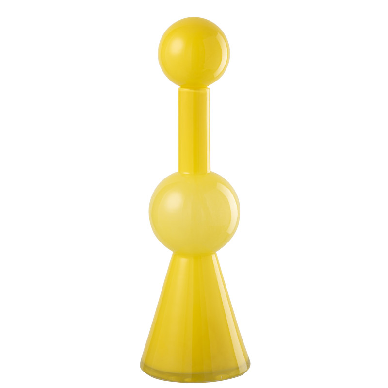 BOUTEILLE UBI VERRE JAUNE L (15,5x15,5x50cm) 