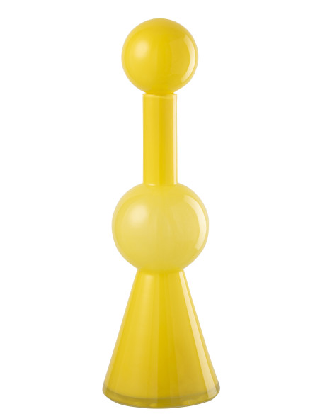BOUTEILLE UBI VERRE JAUNE L (15,5x15,5x50cm) 