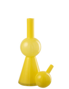BOUTEILLE UBI VERRE JAUNE L (15,5x15,5x50cm) 