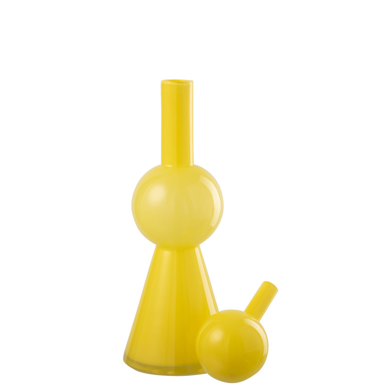 BOUTEILLE UBI VERRE JAUNE L (15,5x15,5x50cm) 