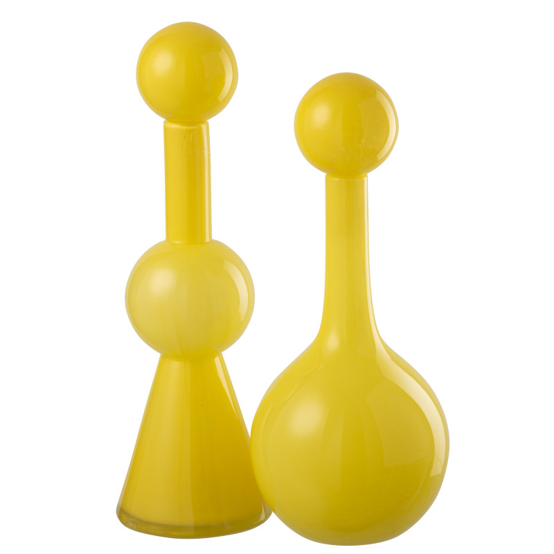 BOUTEILLE UBI VERRE JAUNE L (15,5x15,5x50cm) 